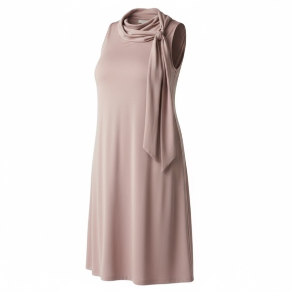 NWT Bobbie Bee Sleeveless Trapeze Dress Size 16 Blush Rose Cowl Neck Short Dress - Picture 9 of 12